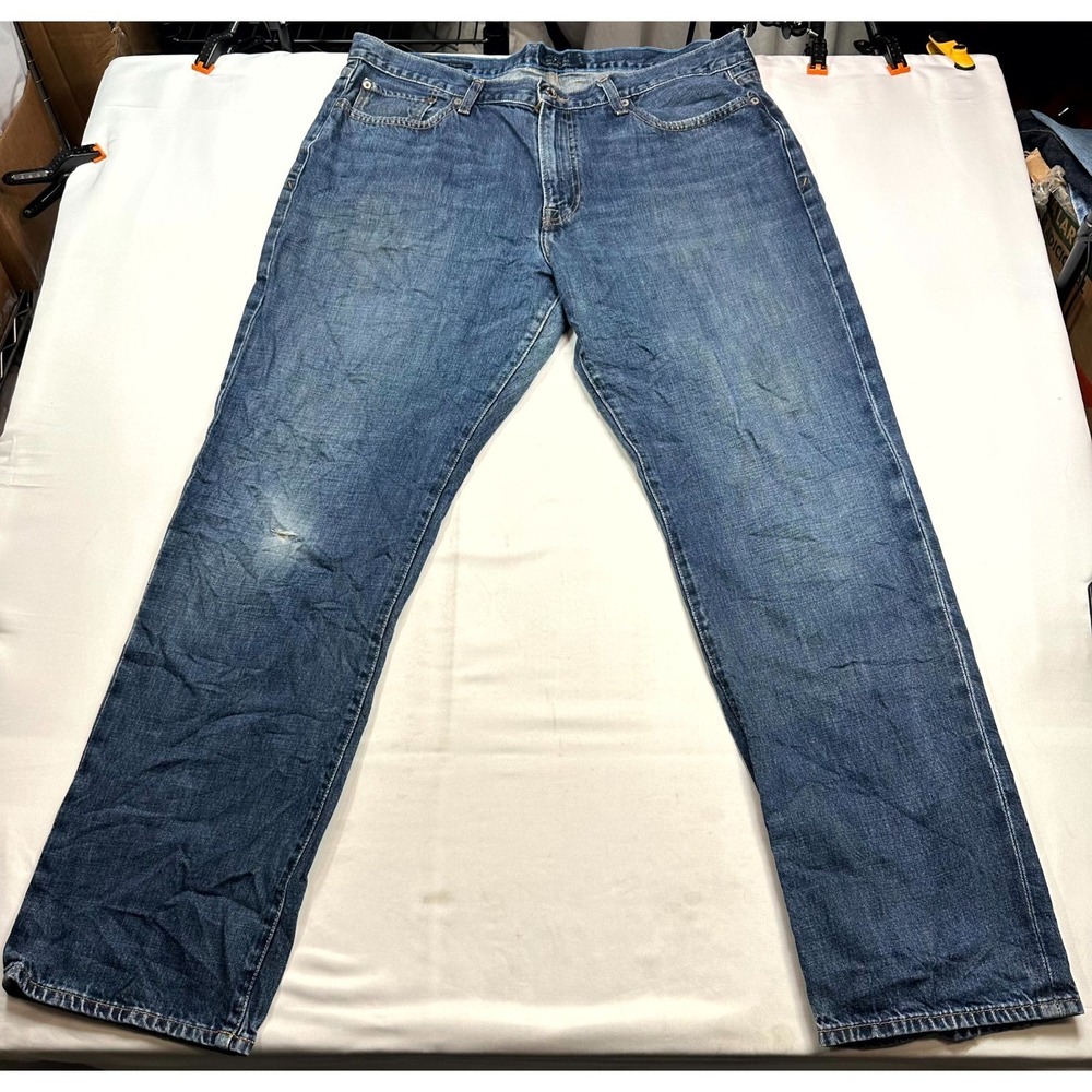 Lucky Brand 363 Vintage Straight Jeans Mens Size 38R Blue Denim‎ Distressed